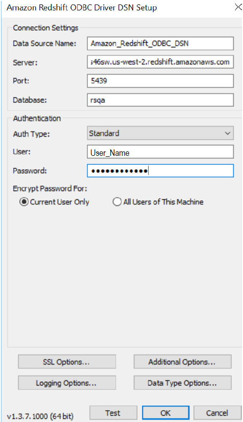 configuring mac excel for redshift data warehouse
